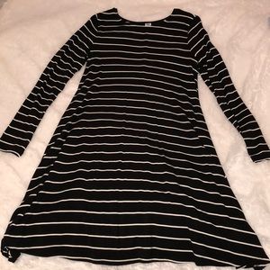 Black and white striped dress